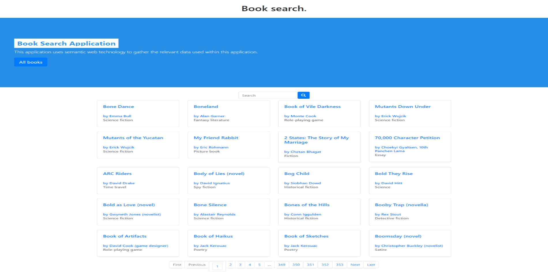 E-Book semantic web application screenshot